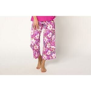 Stan Herman Size XL Orchid Floral Print Cotton Rayon Lounge Pant A675799 NWOT